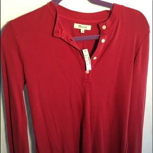 Madewell Henley shirt light red small NWT